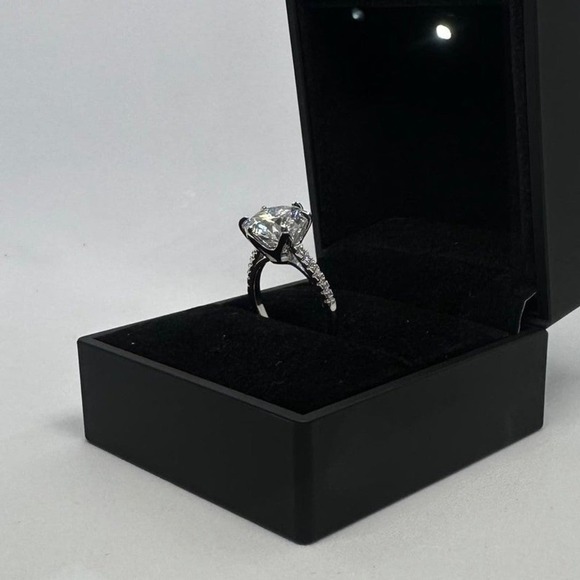 Moissanite Diamond Ring Engagement Wedding Anniversary 5 Ct 6 Prong Size 6 - Picture 7 of 10